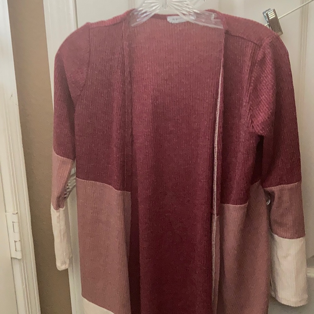 FINAL MARKDOWN Girls knitworks open front color blocked cardigan large